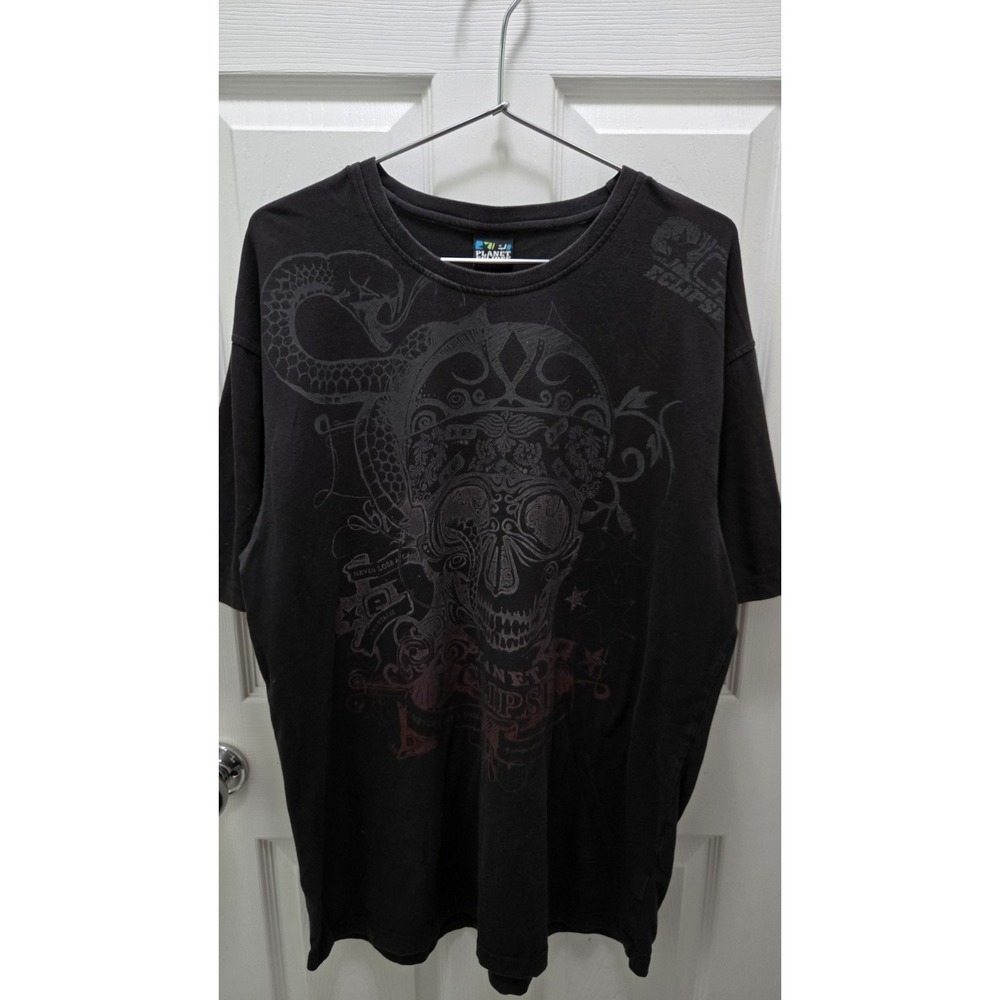 Vintage Planet Eclipse Skull Snake T Shirt 2XL Paintball Streetwear Y2K